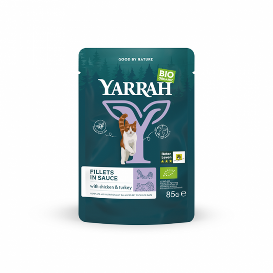 Yarrah cat bio pouch fillets gravy turkey 85gr