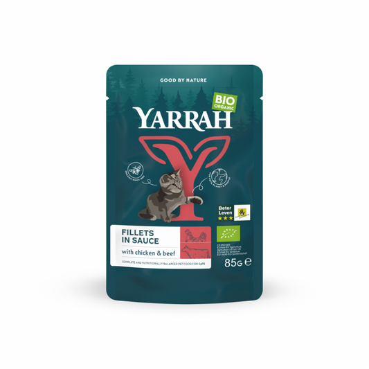 Yarrah cat bio pouch fillets gravy beef 85gr