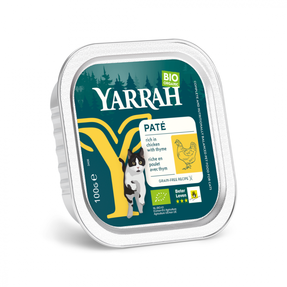 Yarrah cat bio alu grainfree paté kip 100gr