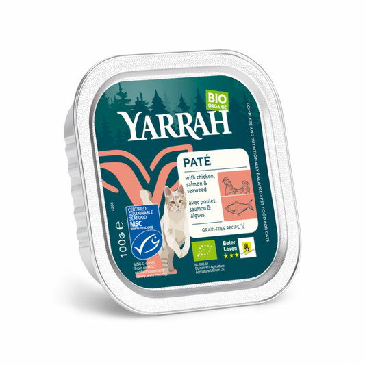 Yarrah cat bio alu grainfree paté zalm&zeewier 100gr
