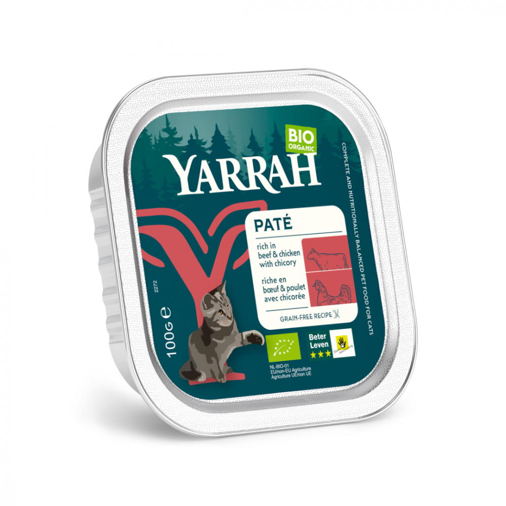 Yarrah cat bio alu grainfree paté rund&chichorei 100gr