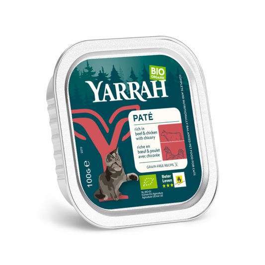 Yarrah cat bio alu grainfree paté rund&chichorei 100gr