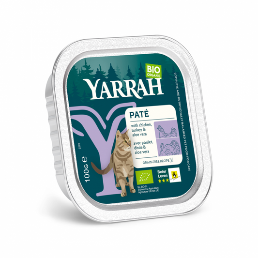 Yarrah cat bio alu grainfree paté kip&kalkoen 100gr