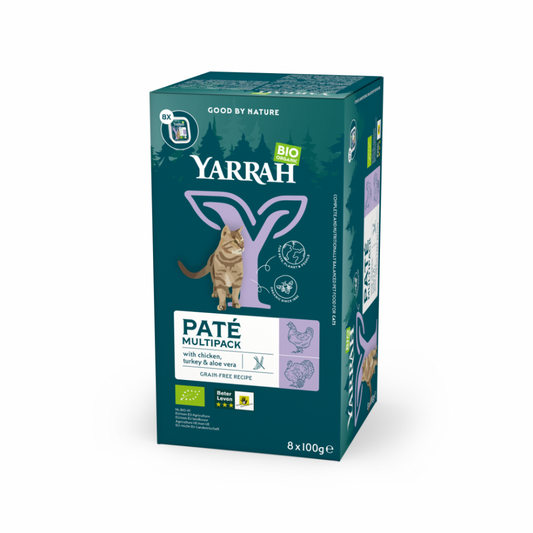 Yarrah cat bio alu grainfree paté kip&kalkoen mp 8x100gr