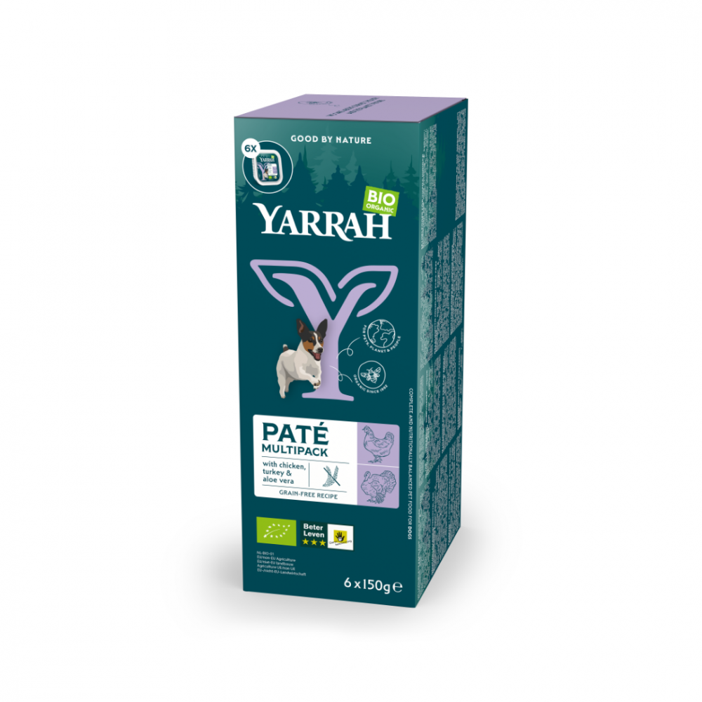 Yarrah dog bio alu paté grvr kalkoen&aloe vera mp 6x150gr