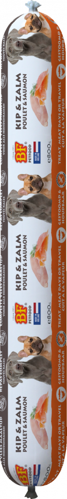 Biofood vleesvoeding compleet kip&zalm worst 800gr