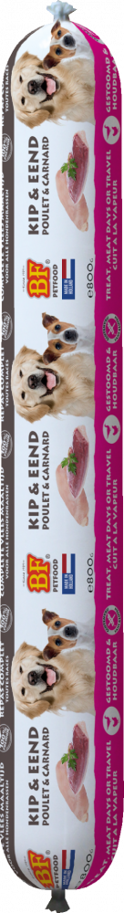 Biofood vleesvoeding compleet kip&eend worst 800gr