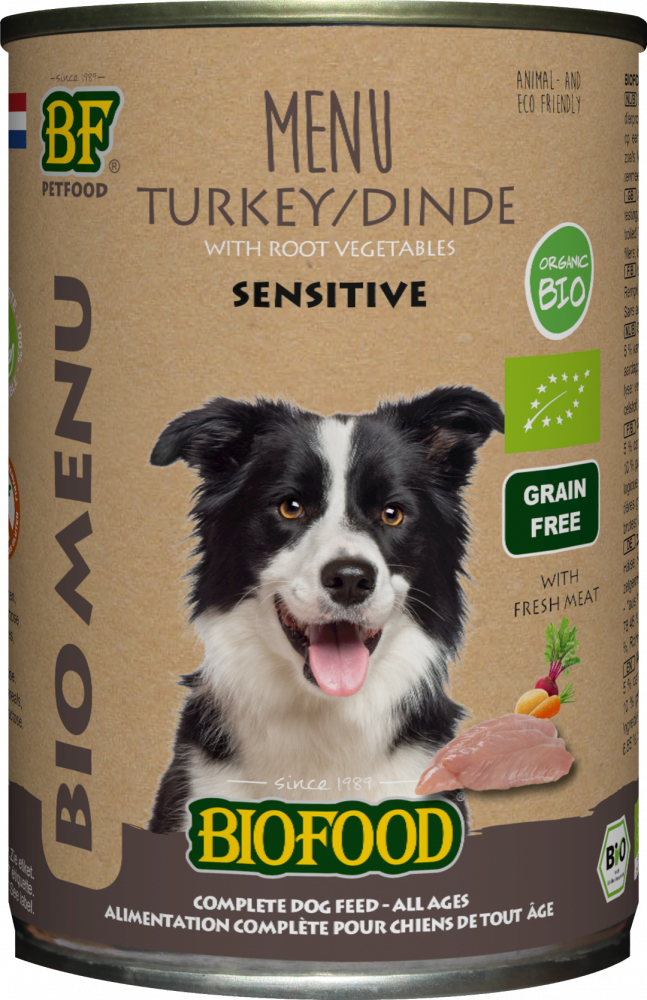 Biofood Organic hond kalkoen menu blik 400gr