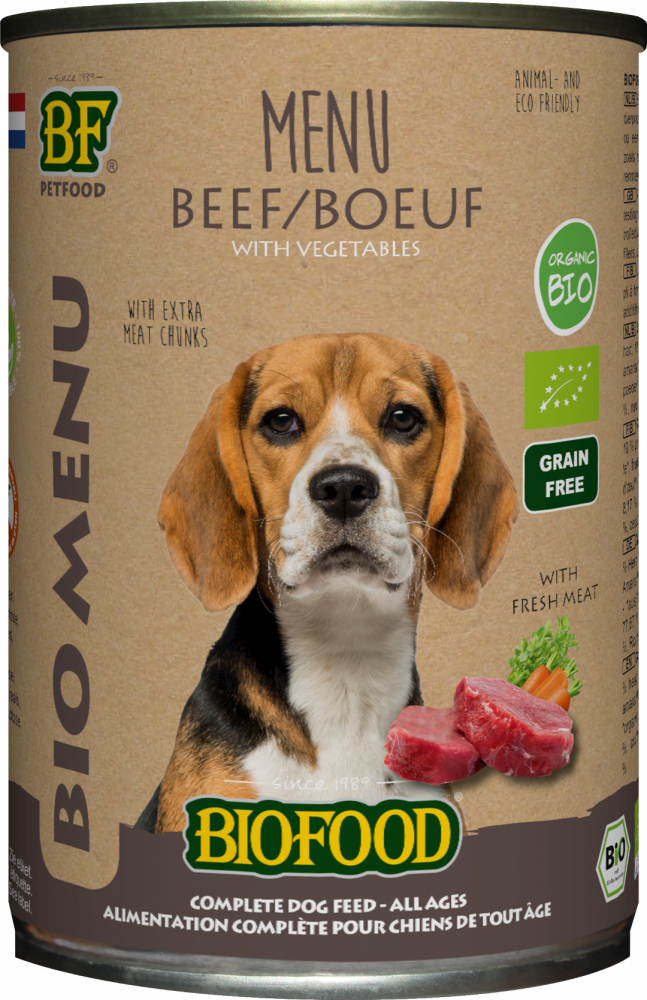 Biofood Organic hond rund menu blik 400gr