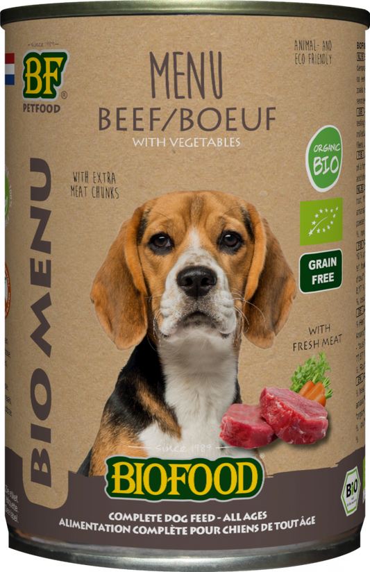 Biofood Organic hond rund menu blik 400gr