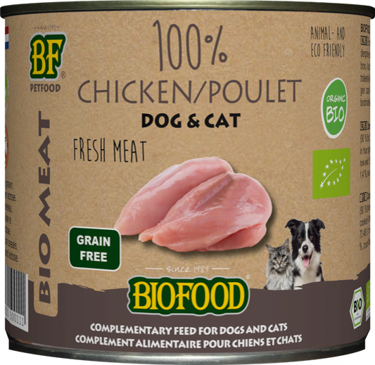 Biofood Organic hond&kat 100% kippenvlees blik 200gr