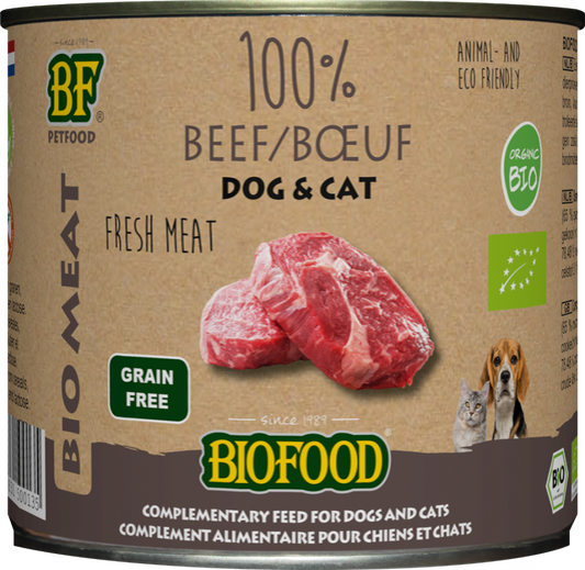 Biofood Organic hond&kat 100% rundvlees blik 200gr