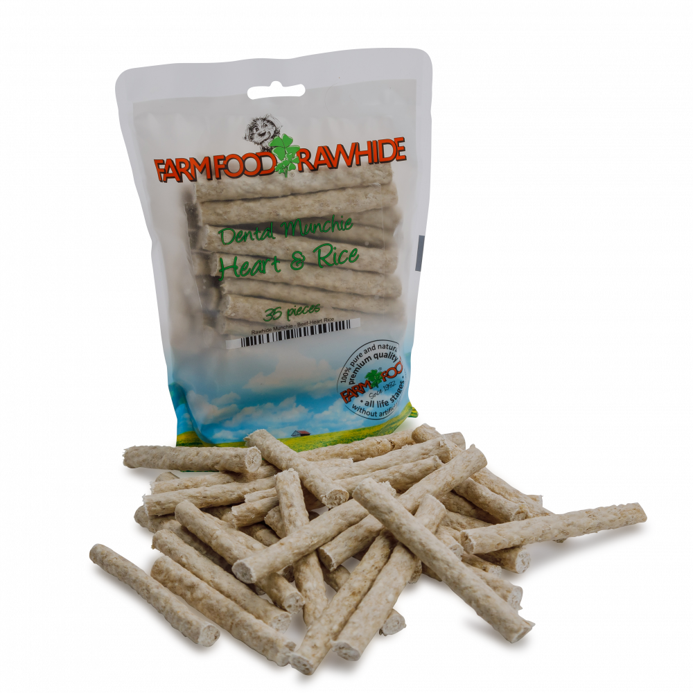Farm Food Rawhide dental munchie hart 35st
