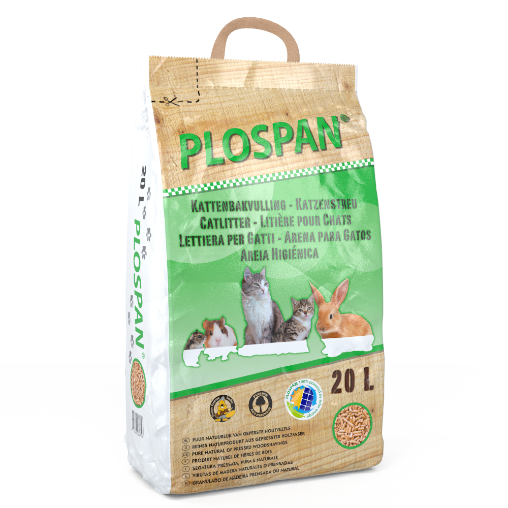 Plospan kattenbak houtkorrel 20ltr