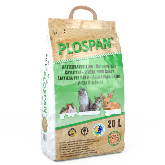 Plospan kattenbak houtkorrel 20ltr