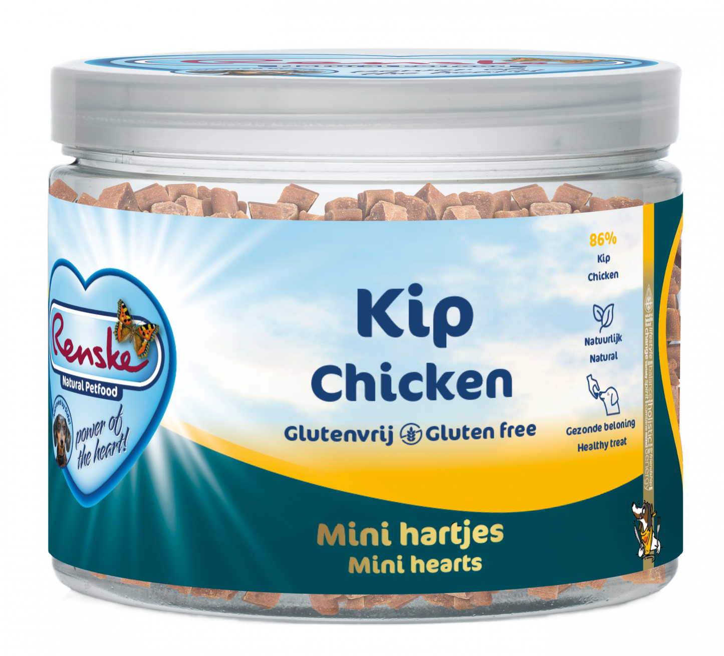 Renske gezonde beloning mini hartjes hond kip 100gr