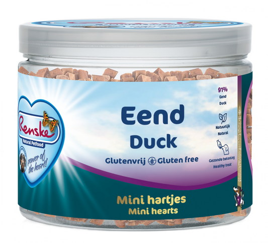 Renske gezonde beloning mini hartjes hond eend 100gr