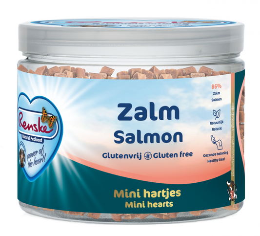 Renske gezonde beloning mini hartjes hond zalm 100gr