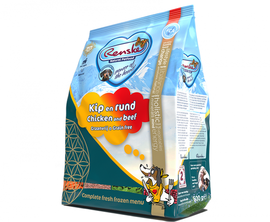 Renske diepvries hond kip&rund 600gr