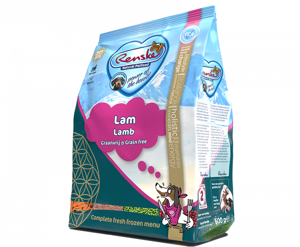 Renske diepvries hond lam 600gr