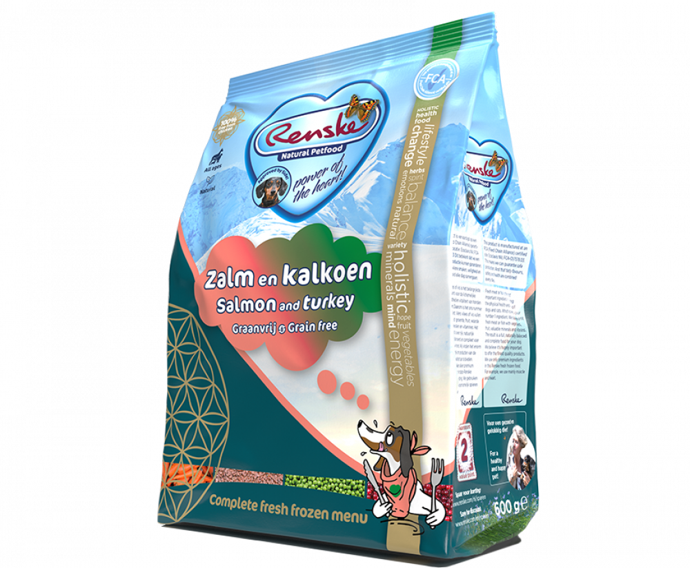 Renske diepvries hond zalm&kalkoen 600gr