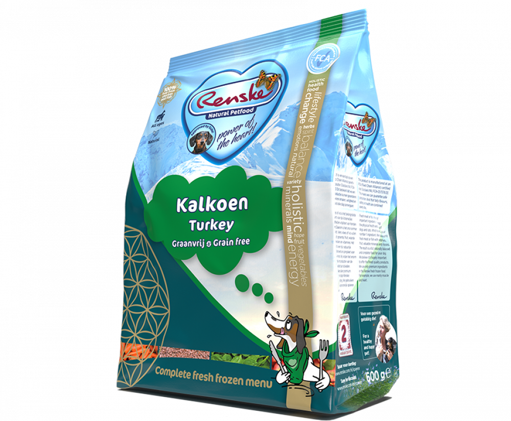 Renske diepvries hond kalkoen 600gr