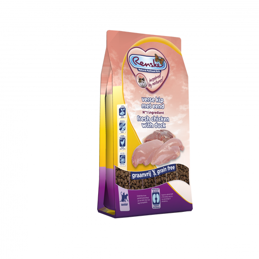 Renske Super Premium droog kat senior kip&eend 6kg