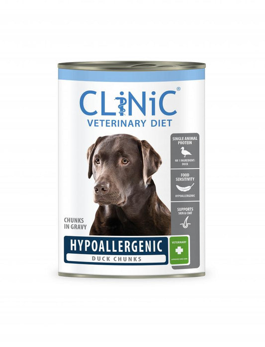 CliNiC Veterinary Diet dog hypoallergenic duck chunks 415gr