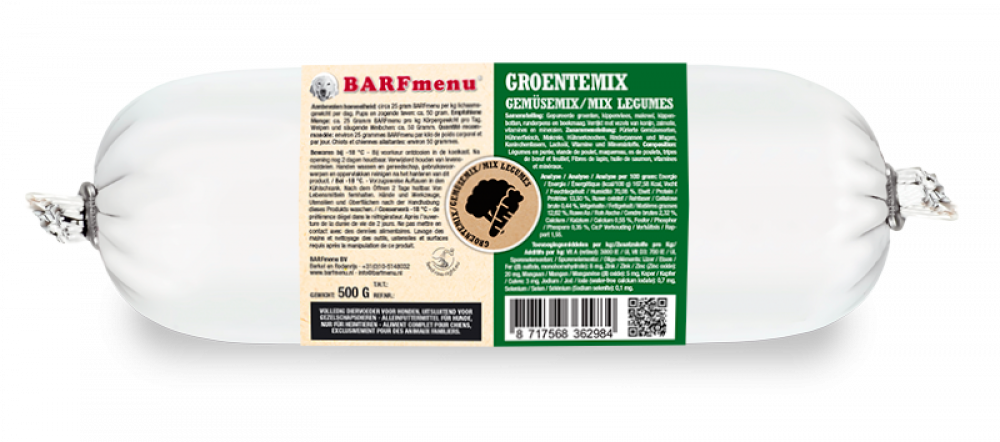 BARFmenu hond groentemix 500gr
