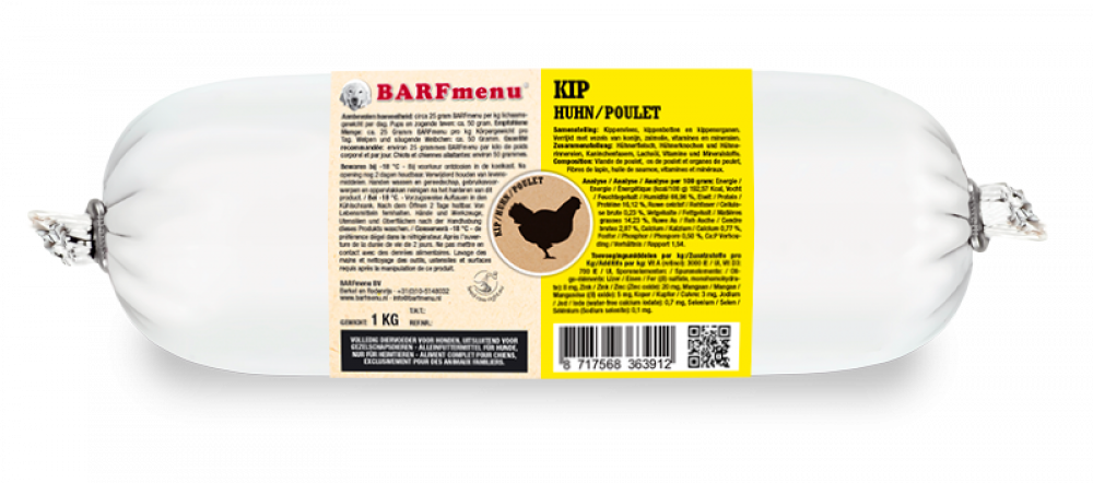 BARFmenu hond kip 1kg
