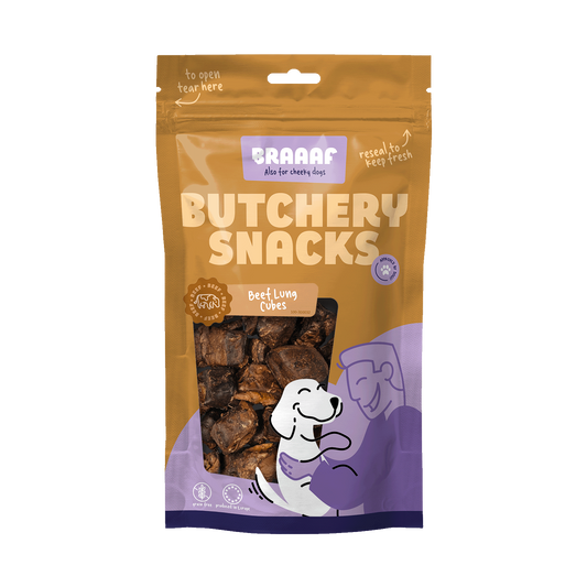 Braaaf Butchery beef lung cubes 85gr