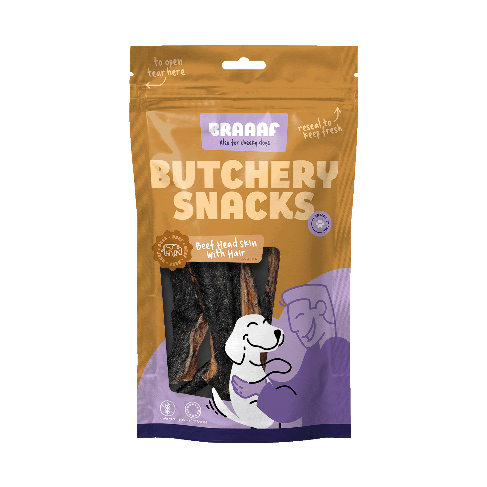Braaaf Butchery beef head skin with hair 150gr