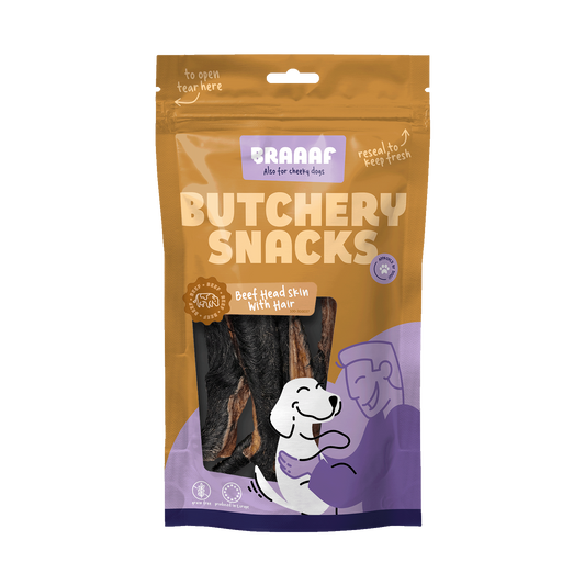 Braaaf Butchery beef head skin with hair 150gr