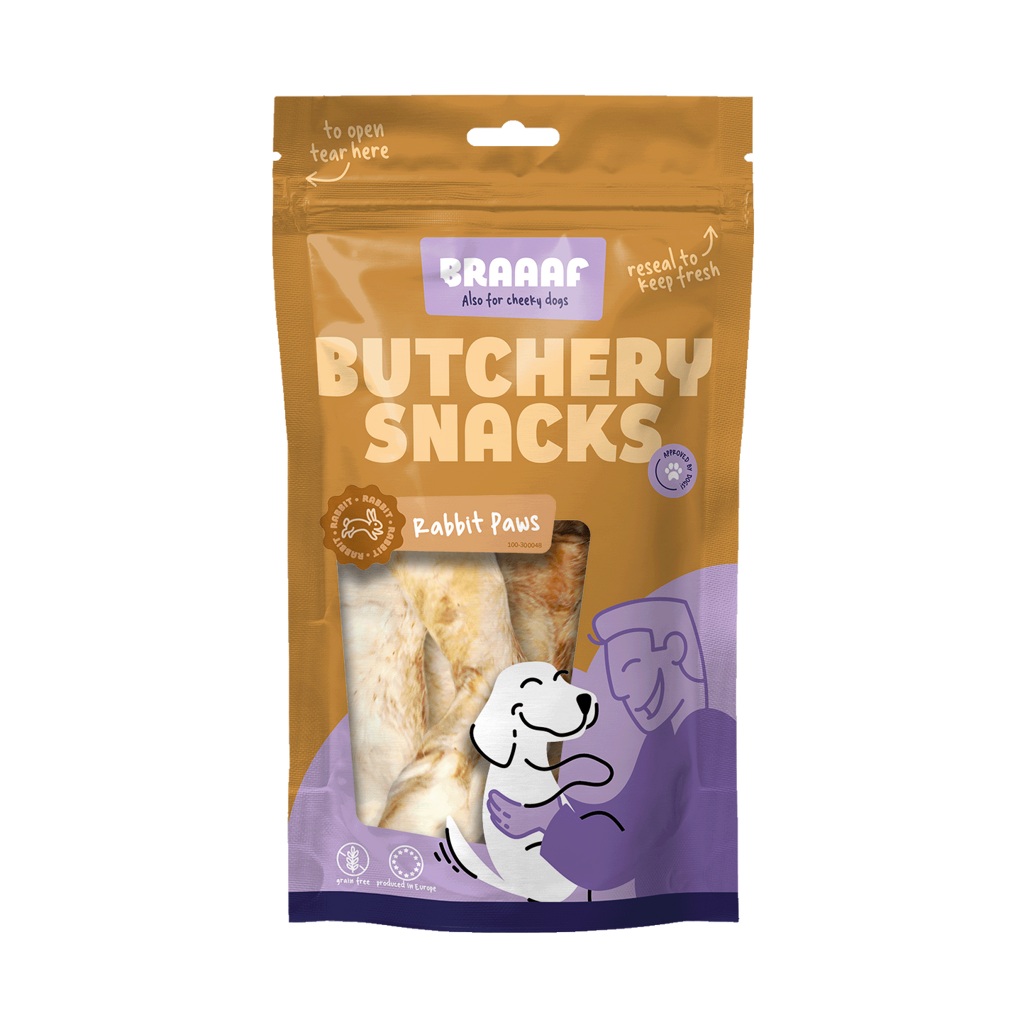 Braaaf Butchery rabbit paws 100gr
