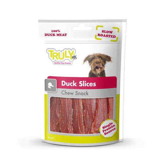 Truly dog duck slices chew snack 90gr