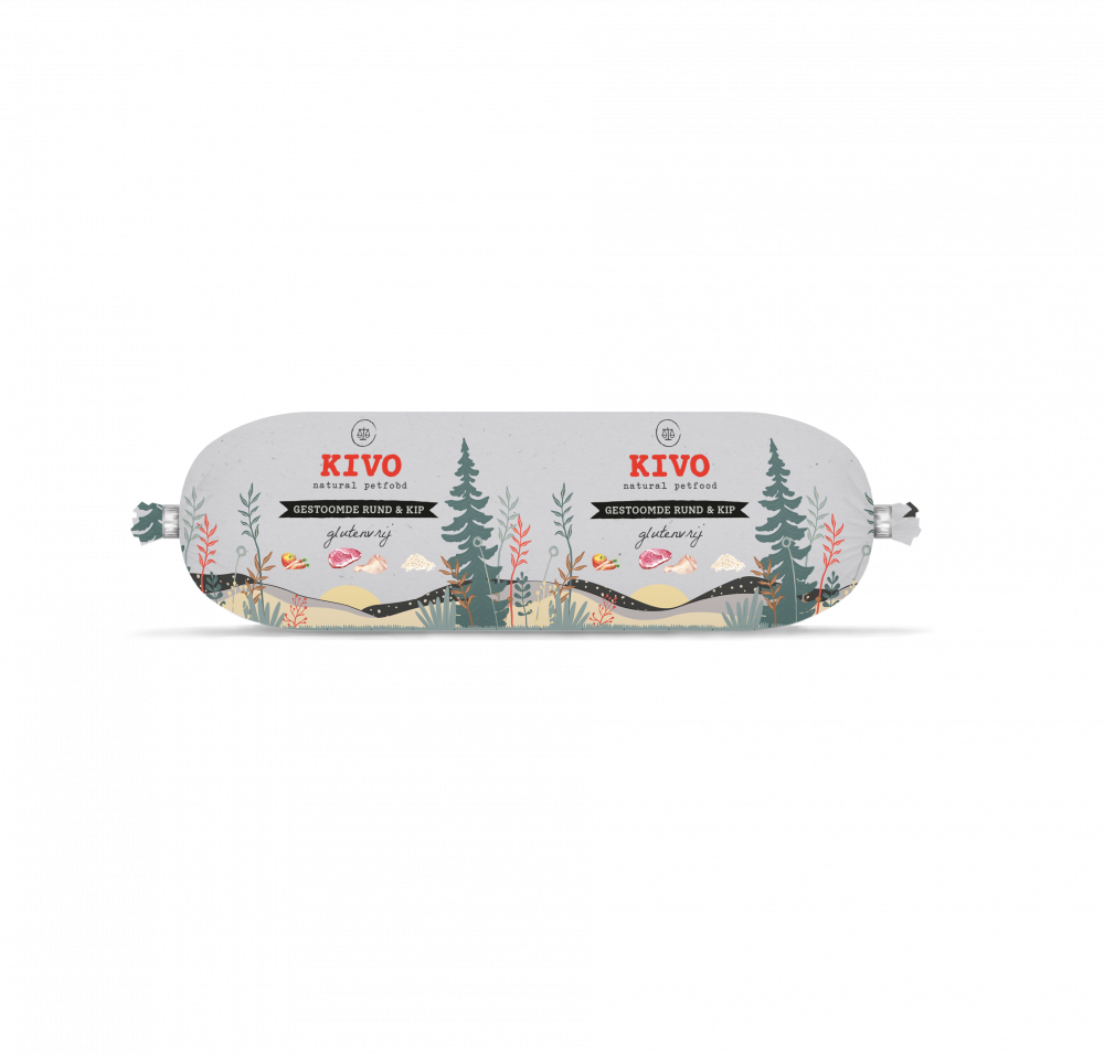 Kivo gestoomde rund&kip 600gr
