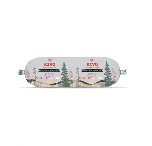 Kivo gestoomde rund&kip 600gr