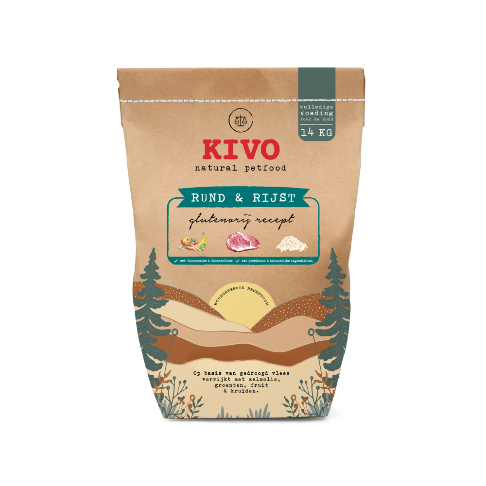 Kivo rund&rijst glutenvrij 14kg