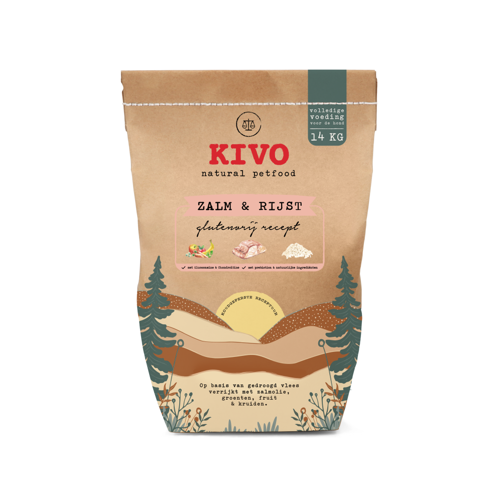 Kivo zalm&rijst glutenvrij 14kg
