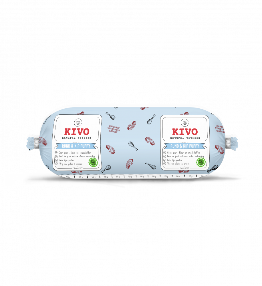 Kivo rund&kip puppy compleet 1kg