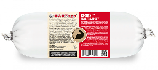 Barf2go hond konijn 900gr