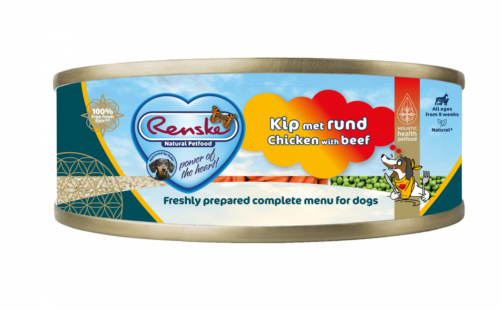 Renske vers vlees maaltijd hond kip/rund 95gr