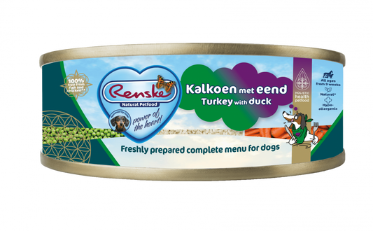 Renske vers vlees maaltijd hond kalkoen/eend 95gr