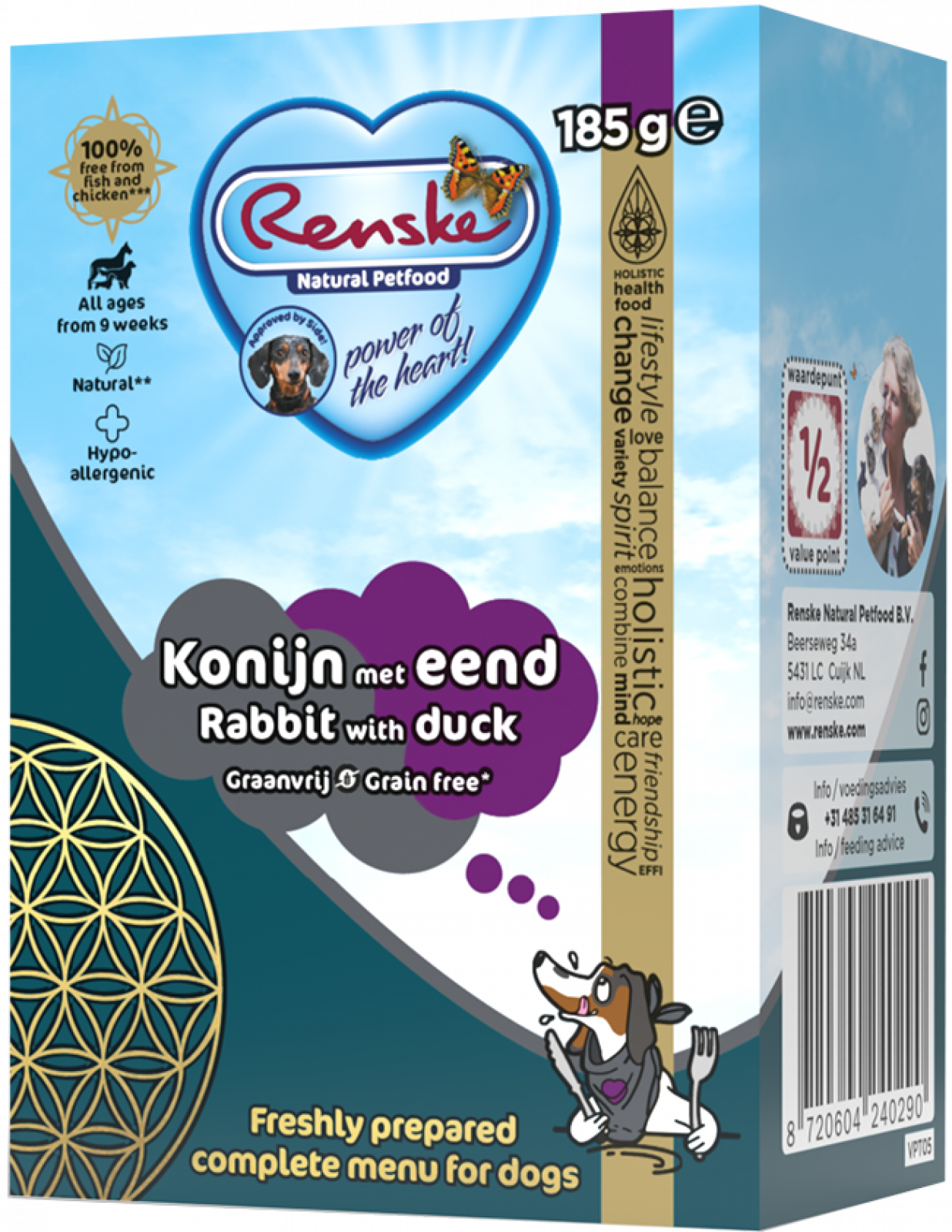 Renske vers konijn met eend graanvrij - tetra 185gr