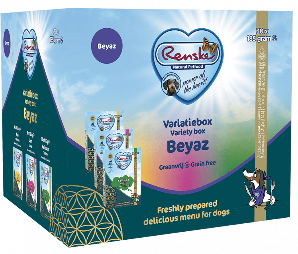 Renske vers hond variatiebox Beyaz graanvrij 30x185gr