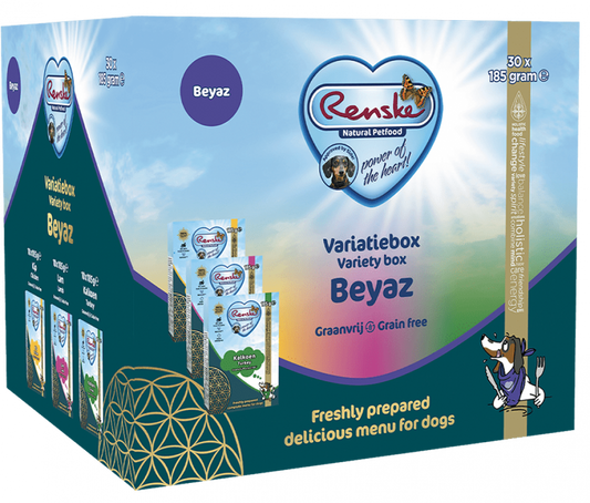 Renske vers hond variatiebox Beyaz graanvrij 30x185gr