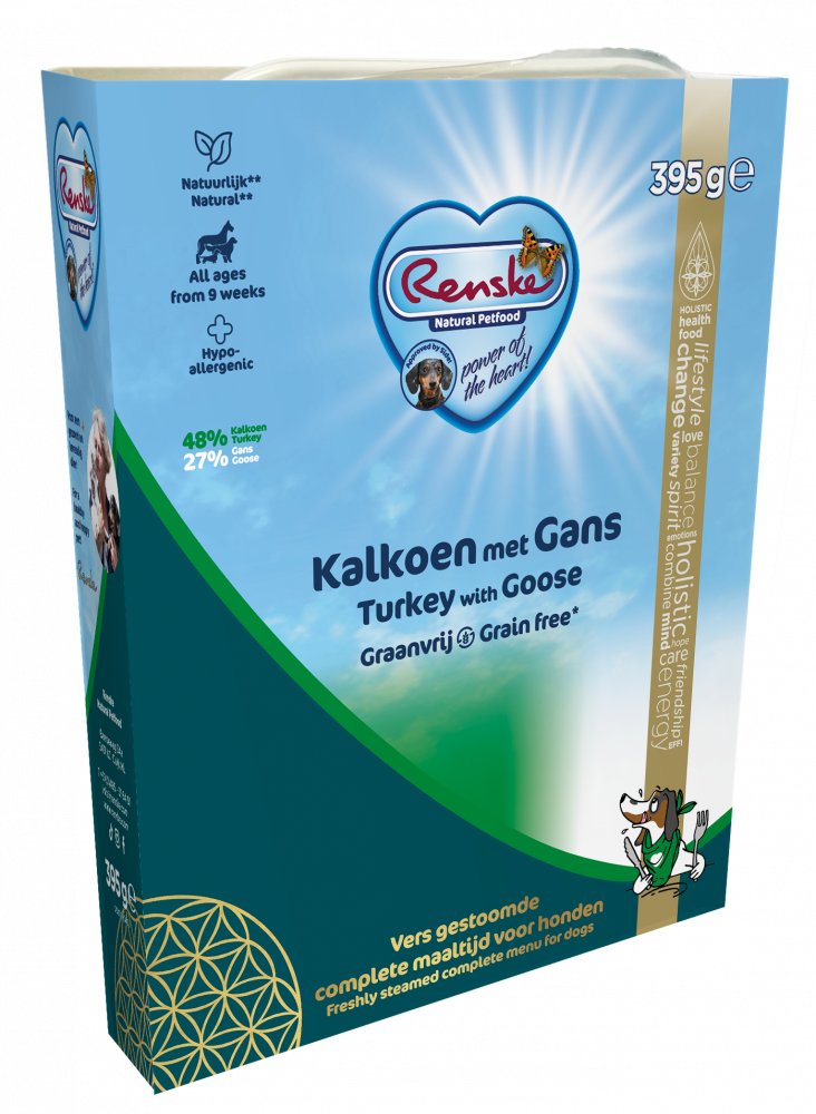 Renske vers hond adult graanvrij kalkoen&gans 395gr