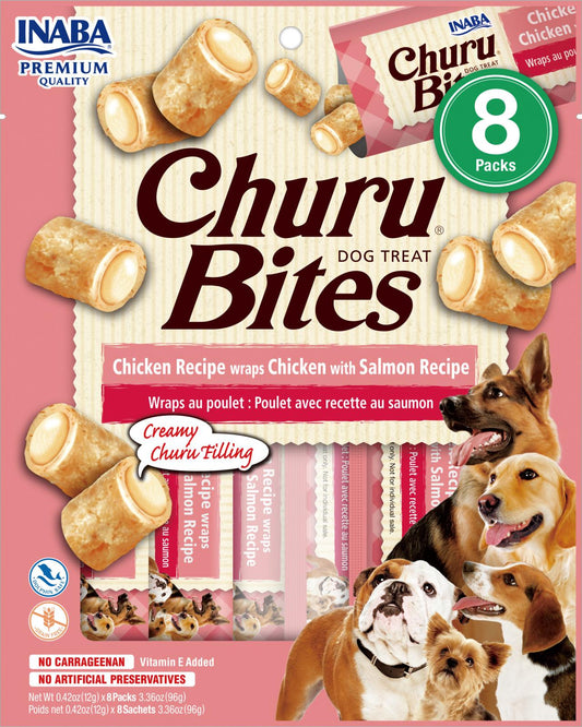 Inaba Churu bites dog chicken&salmon wraps 8x12gr