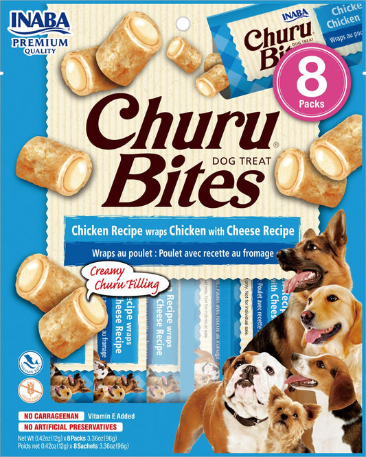 Inaba Churu bites dog chicken&cheese wraps 8x12gr