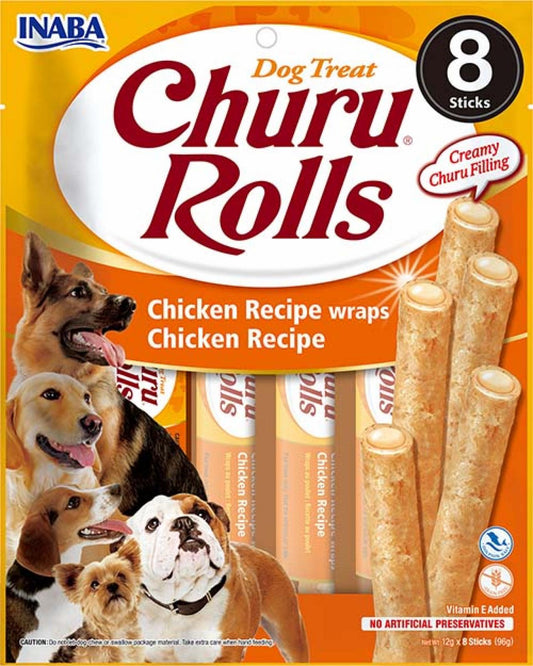 Inaba Churu rolls dog chicken wraps 8x12gr